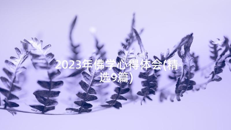 2023年佛学心得体会(精选9篇)