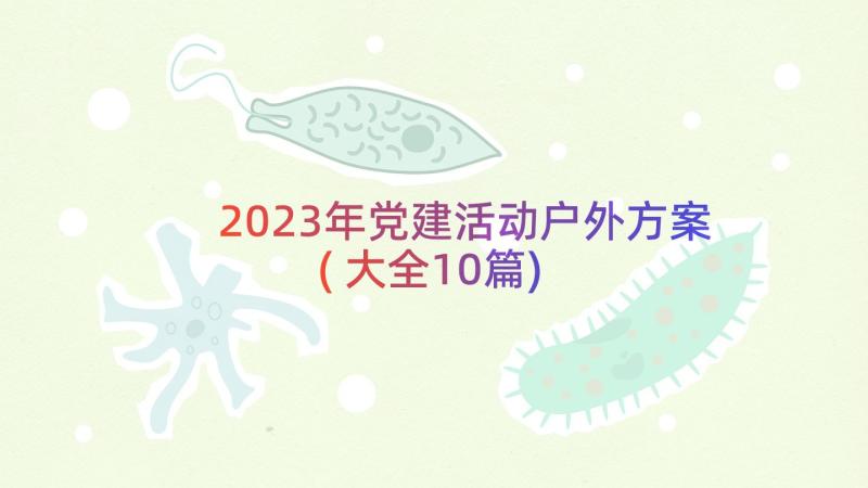 2023年党建活动户外方案(大全10篇)