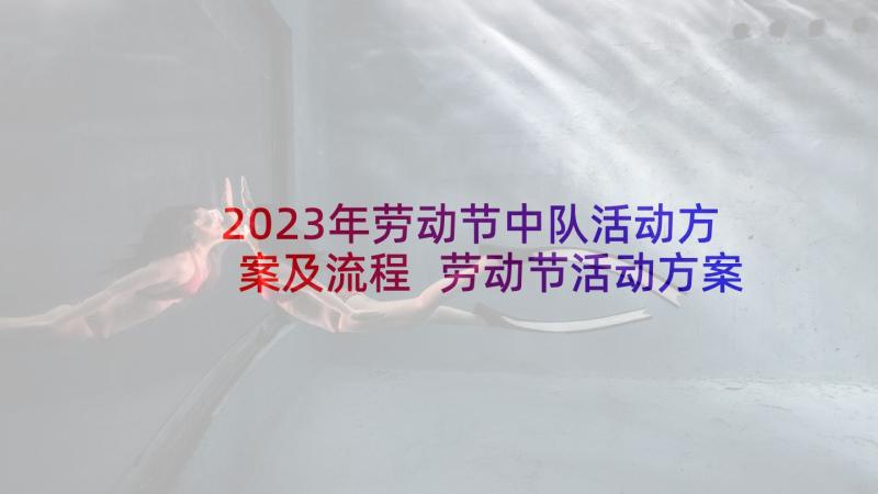 2023年劳动节中队活动方案及流程 劳动节活动方案(通用7篇)