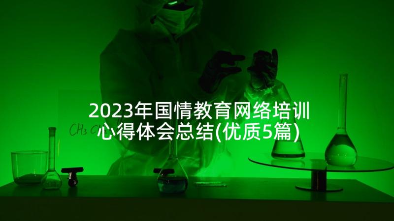 2023年国情教育网络培训心得体会总结(优质5篇)