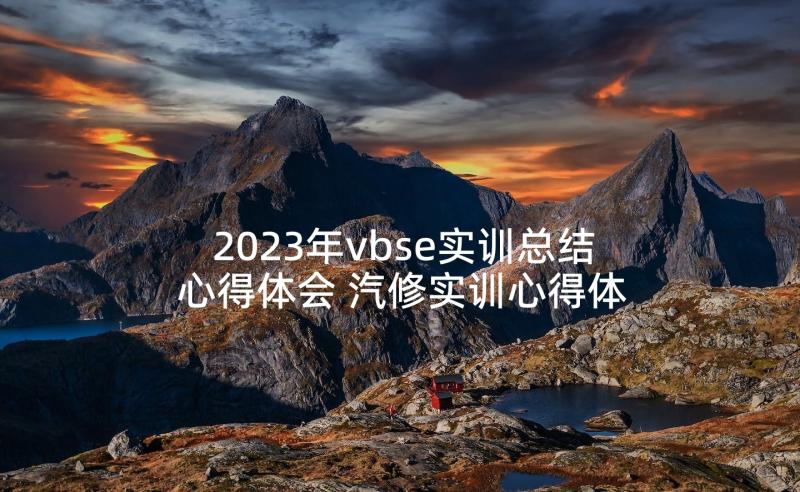 2023年vbse实训总结心得体会 汽修实训心得体会总结(精选5篇)