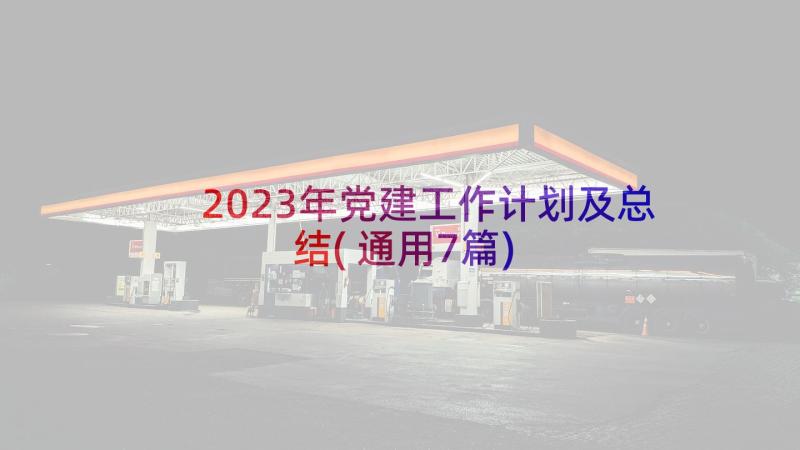 2023年党建工作计划及总结(通用7篇)