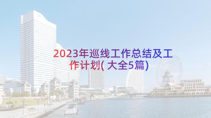 2023年巡线工作总结及工作计划(大全5篇)