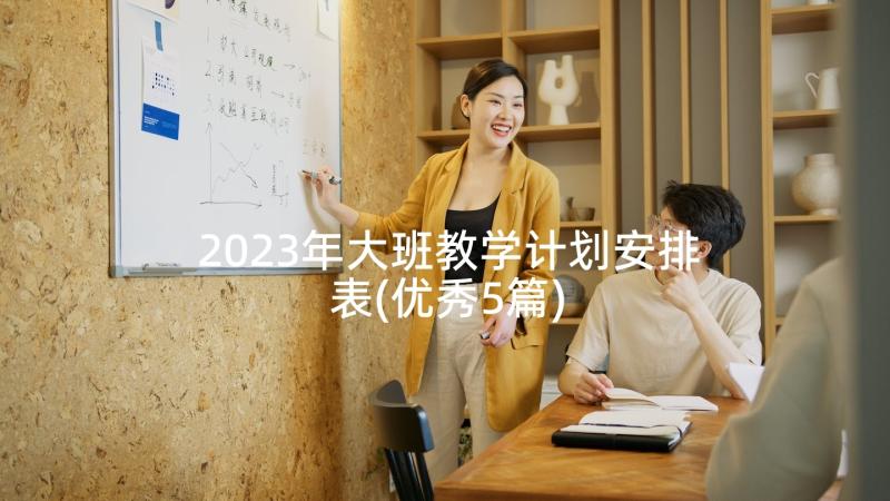 2023年大班教学计划安排表(优秀5篇)