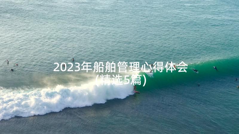 2023年船舶管理心得体会(精选5篇)