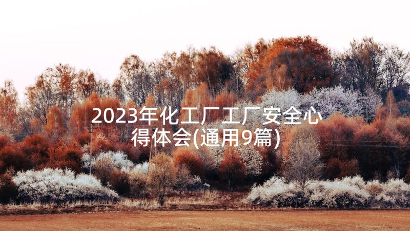 2023年化工厂工厂安全心得体会(通用9篇)