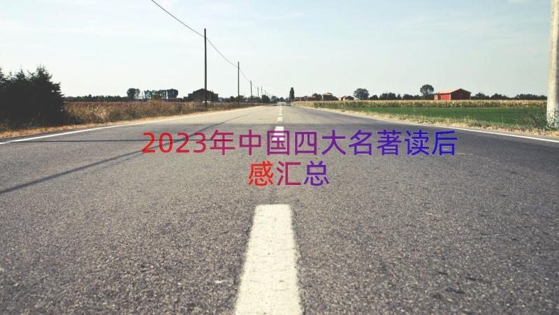 2023年中国四大名著读后感（汇总15篇）