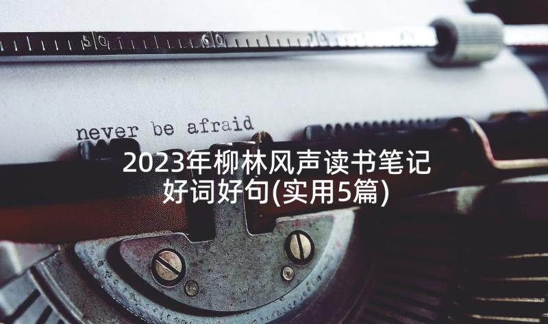2023年柳林风声读书笔记好词好句(实用5篇)