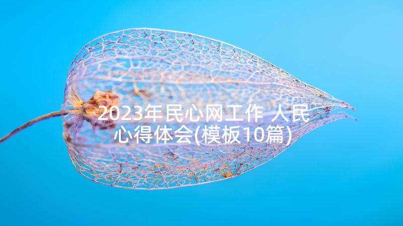 2023年民心网工作 人民心得体会(模板10篇)