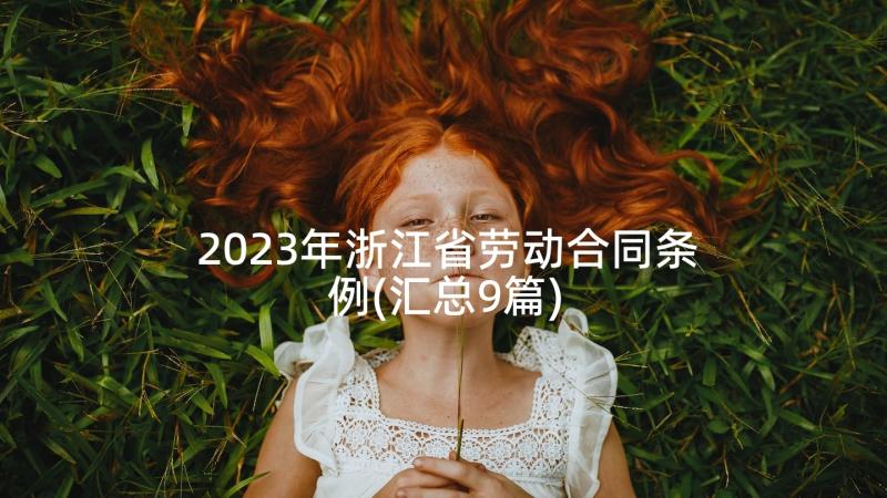 2023年浙江省劳动合同条例(汇总9篇)