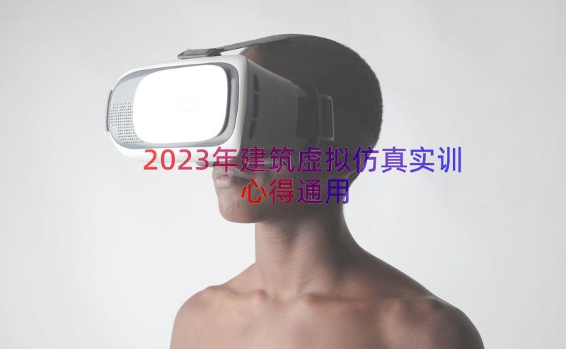 2023年建筑虚拟仿真实训心得（通用18篇）