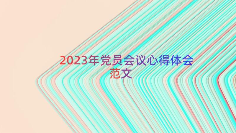 2023年党员会议心得体会范文（13篇）