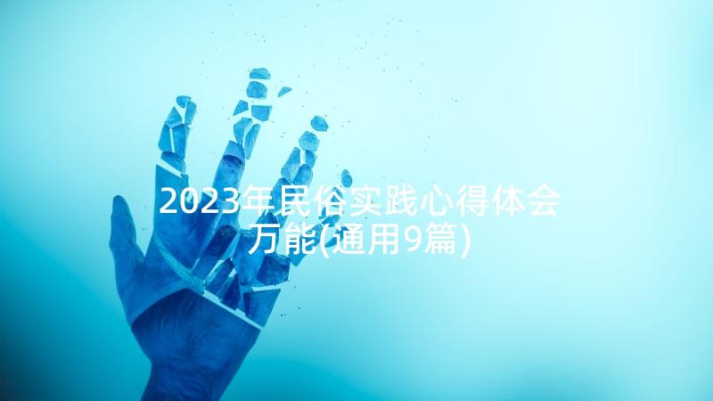 2023年民俗实践心得体会万能(通用9篇)