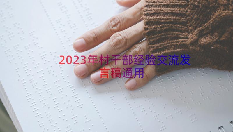 2023年村干部经验交流发言稿（通用15篇）