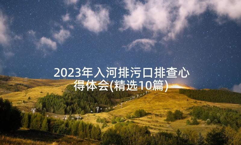 2023年入河排污口排查心得体会(精选10篇)