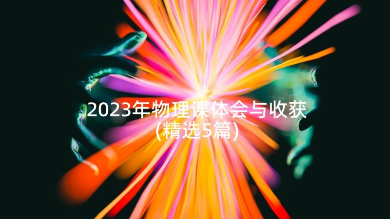 2023年物理课体会与收获(精选5篇)