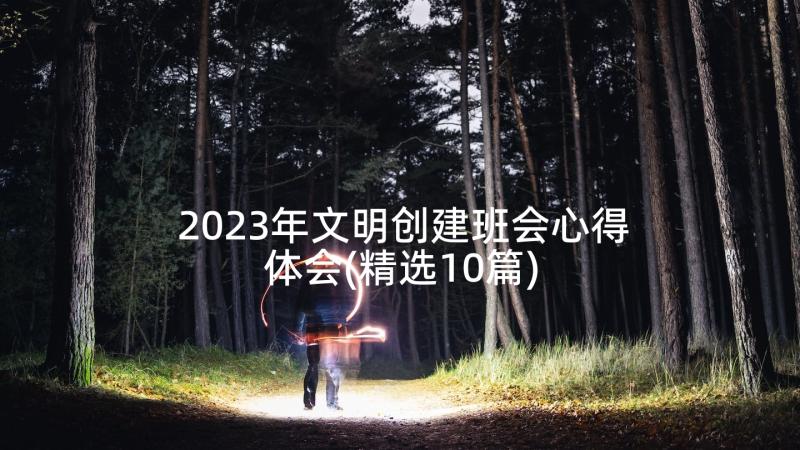 2023年文明创建班会心得体会(精选10篇)