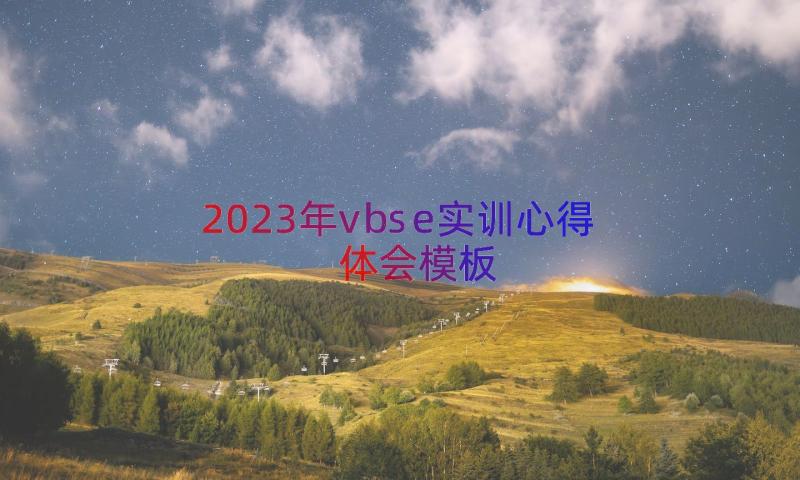 2023年vbse实训心得体会（模板15篇）