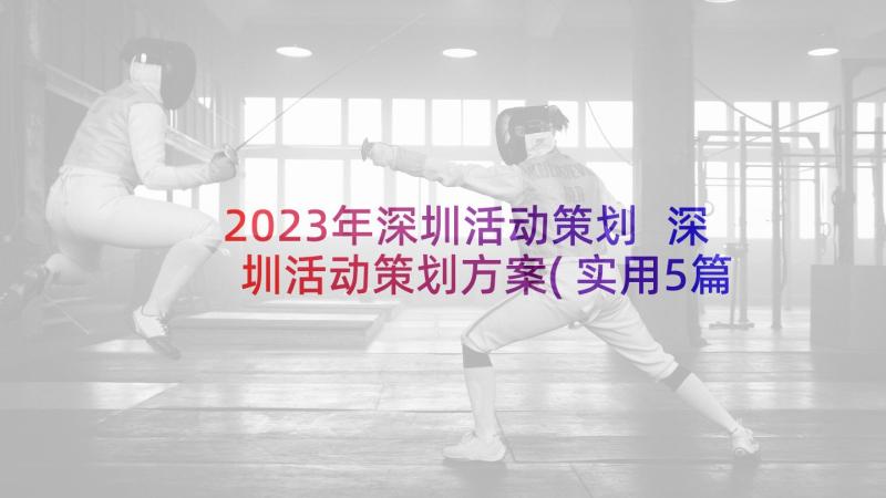 2023年深圳活动策划 深圳活动策划方案(实用5篇)