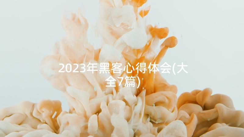 2023年黑客心得体会(大全7篇)