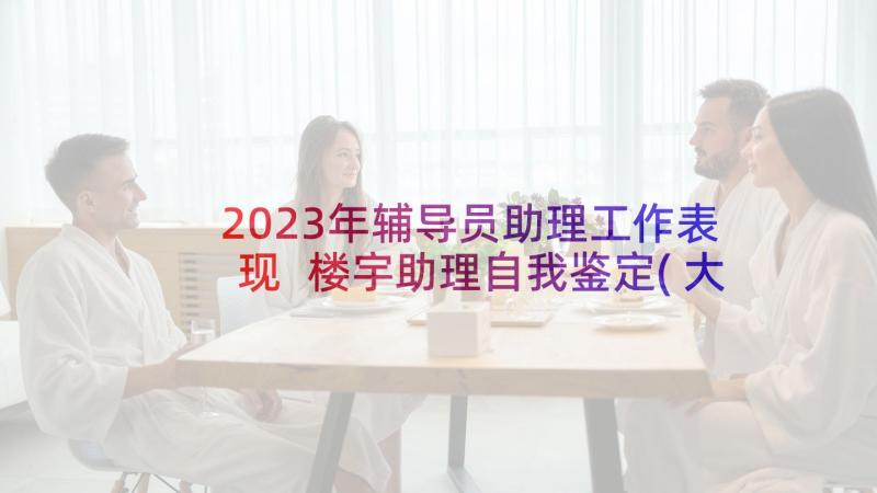 2023年辅导员助理工作表现 楼宇助理自我鉴定(大全5篇)