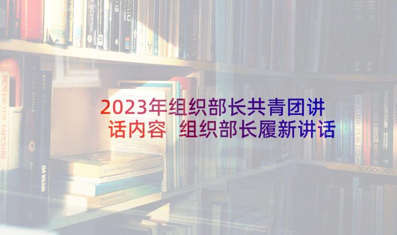 2023年组织部长共青团讲话内容 组织部长履新讲话(优质9篇)