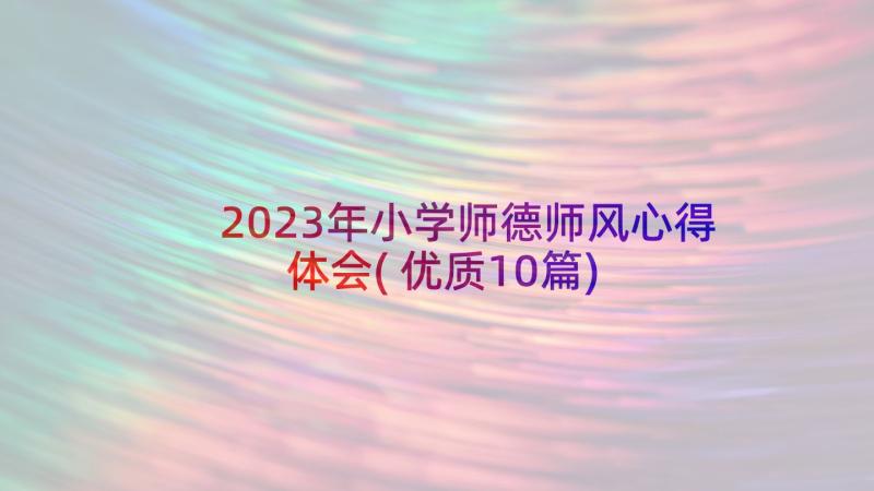 2023年小学师德师风心得体会(优质10篇)