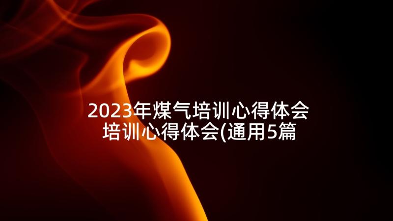2023年煤气培训心得体会 培训心得体会(通用5篇)