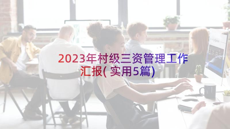 2023年村级三资管理工作汇报(实用5篇)