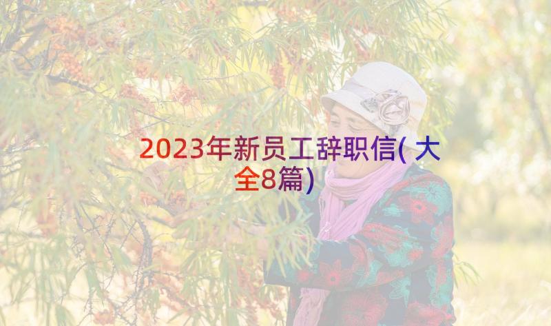 2023年新员工辞职信(大全8篇)