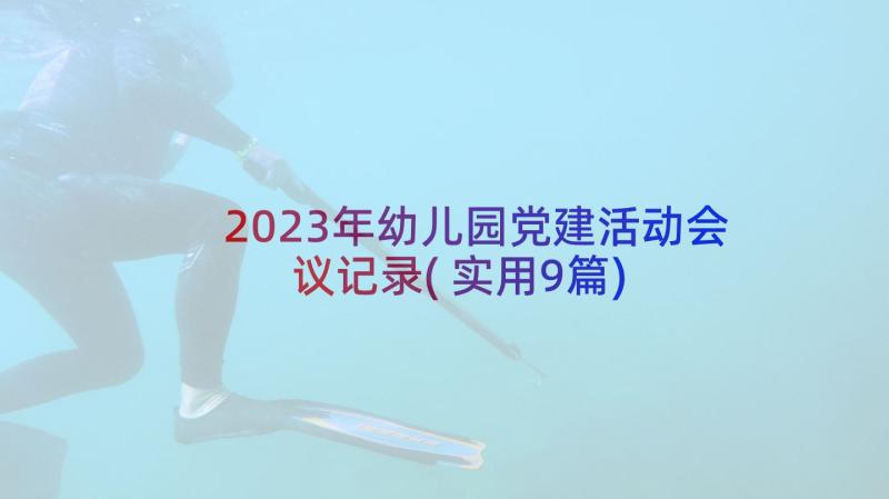 2023年幼儿园党建活动会议记录(实用9篇)