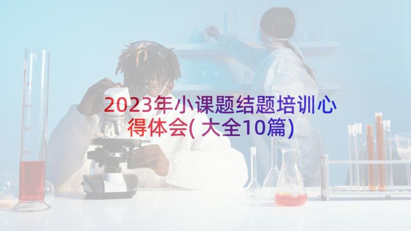 2023年小课题结题培训心得体会(大全10篇)