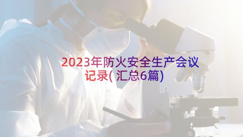 2023年防火安全生产会议记录(汇总6篇)