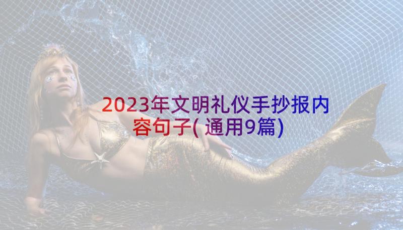 2023年文明礼仪手抄报内容句子(通用9篇)