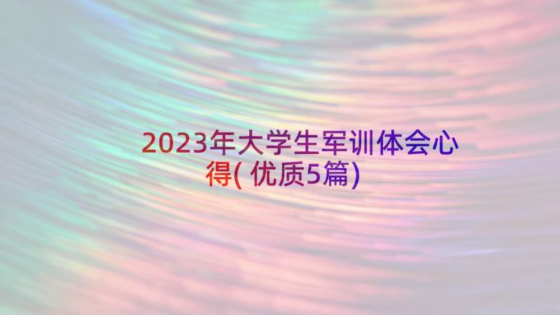 2023年大学生军训体会心得(优质5篇)