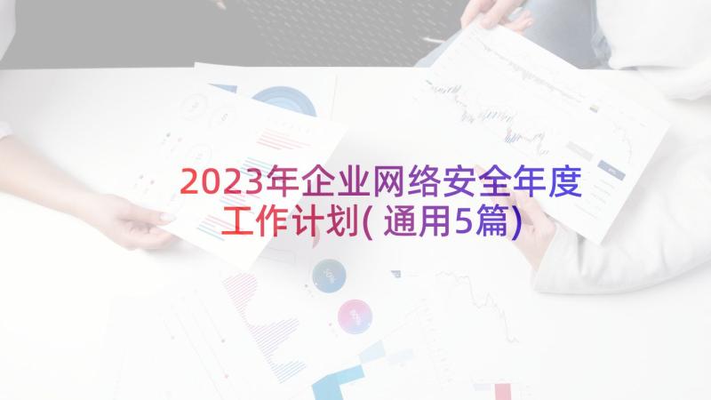 2023年企业网络安全年度工作计划(通用5篇)