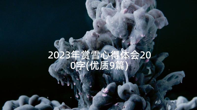2023年赏雪心得体会200字(优质9篇)