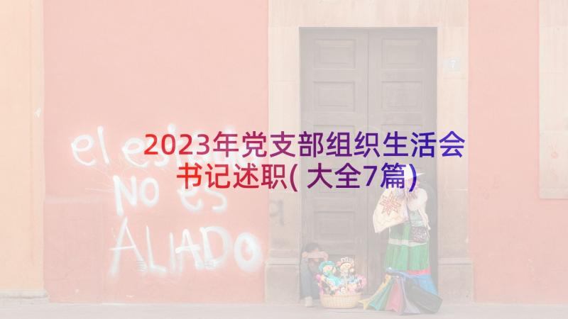 2023年党支部组织生活会书记述职(大全7篇)