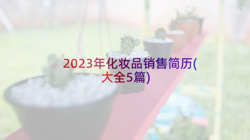 2023年化妆品销售简历(大全5篇)