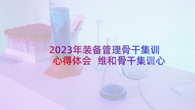 2023年装备管理骨干集训心得体会 维和骨干集训心得体会(大全5篇)