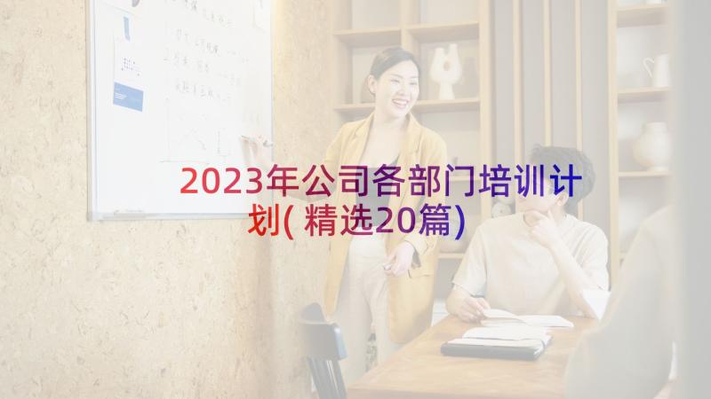 2023年公司各部门培训计划(精选20篇)