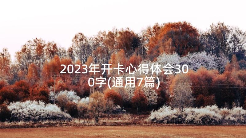 2023年开卡心得体会300字(通用7篇)
