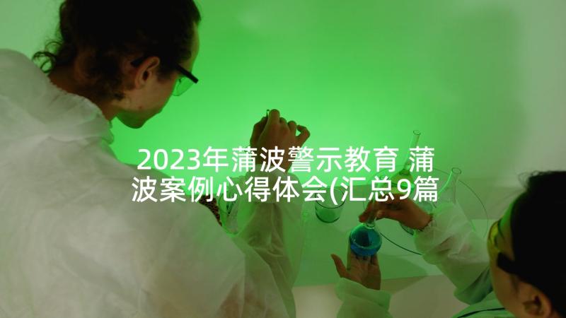 2023年蒲波警示教育 蒲波案例心得体会(汇总9篇)