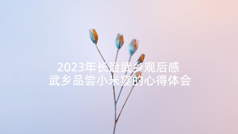 2023年长治武乡观后感 武乡品尝小米宴的心得体会(优秀9篇)