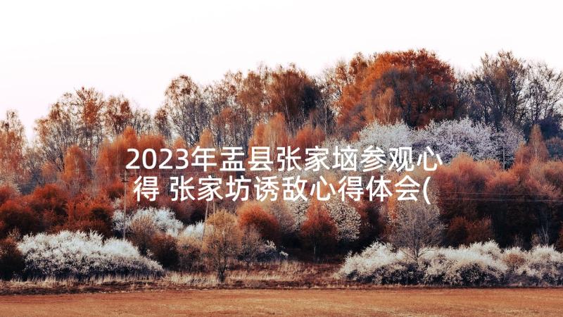 2023年盂县张家垴参观心得 张家坊诱敌心得体会(模板6篇)