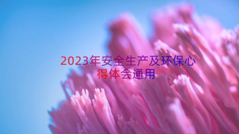 2023年安全生产及环保心得体会（通用14篇）