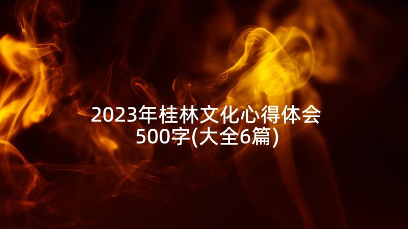 2023年桂林文化心得体会500字(大全6篇)