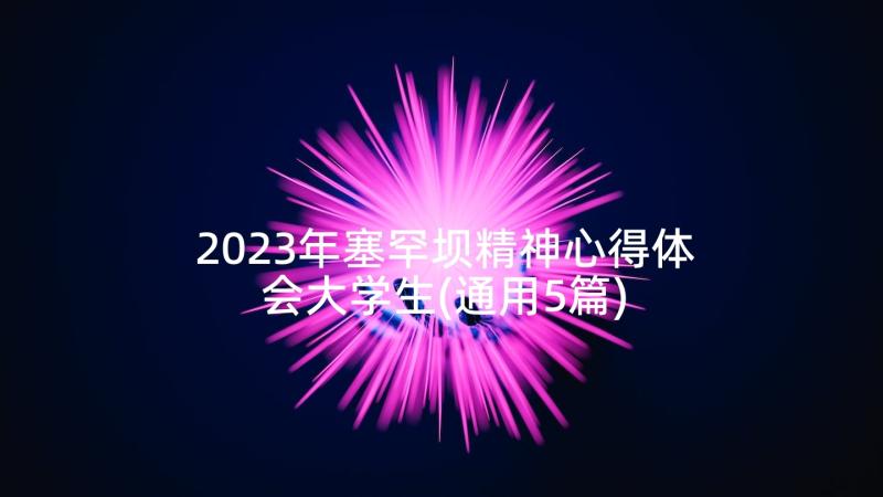 2023年塞罕坝精神心得体会大学生(通用5篇)