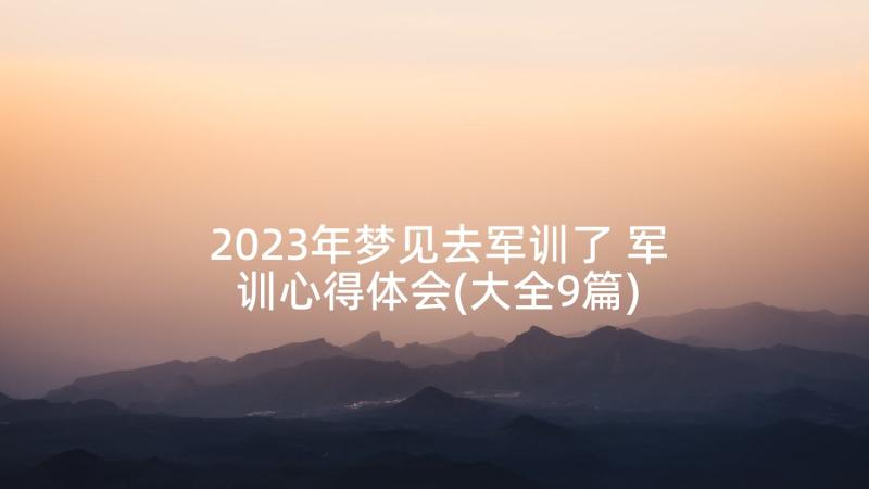 2023年梦见去军训了 军训心得体会(大全9篇)