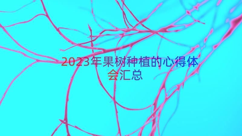 2023年果树种植的心得体会（汇总15篇）